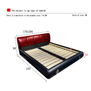 Cama de cuero minimalista moderna italiana, luz de Duna de arena, cama de Arte de dormitorio principal Simple de lujo, camas con funda - Product Image 6