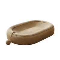 Lit-griffoir pour chat en mousse de lin, durable, sans peluches, monobloc, coussin à griffer extra-large, nid douillet pour chat, résistant aux déchirures, style mignon