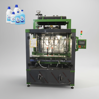Ligne de production entièrement automatique haute vitesse pour le remplissage, le bouchage et l'étiquetage de produits de blanchiment 1L/5L/10L, 4 têtes, anti-corrosion
