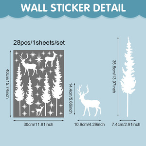 Adesivo Natalizio Bianco a Forma di Renna <span class=keywords><strong>per</strong></span> Pareti e Finestre, Decorazione Statica in PVC Ecologico Stampata UV <span class=keywords><strong>per</strong></span> <span class=keywords><strong>Porte</strong></span> e Vetri - Product Image 4