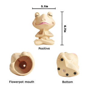 Meilleur prix grenouille forme <span class=keywords><strong>arbre</strong></span> vert rouge à lèvres planteur mignon résine Vase ornement pour bureau artisanat pour la décoration intérieure qualité assurée - Product Image 6