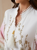 Abaya pour femme en polyester cristal dégradé bleu clair, robe de soirée musulmane de Dubaï, robe de fête pour femme du Moyen-Orient 2026