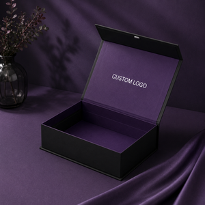 Caja de Regalo Plegable Magnética de Cartón Rígido Negro Mate, Grande, de Lujo, con Logotipo Personalizado Premium - Product Image 3