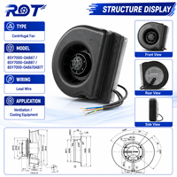Unidad de Ventilación Radial AC 6SY7000-0AB87, 230VAC 50/60Hz 195/265W 0.86/1.16A 250mm, Reemplazo para Ventilación de Gabinetes de Control