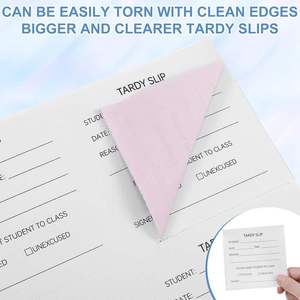 Dunzoom 1 Pack Cahier autocopiant Tardy Slip Book, copies sans carbone, 3.5x4.3 pouces, pour usage scolaire, pour étudiants, facile à retirer, à déchirer et à plier - Product Image 3