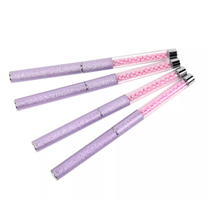 Colorful Pearl Metal Handle 100% Kolinsky Acrylic <b>Nail</b> Brush for Manicure Powder <b>Nail</b> <b>Extension</b> - Product Image 3