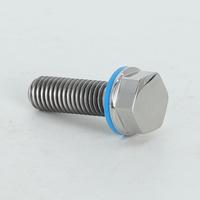 Tornillos Hexagonales Higiénicos SUS316 Sin Grietas con Anillo de Sellado Azul, Fijación Autosellante para Maquinaria de Alimentos y Farmacéutica