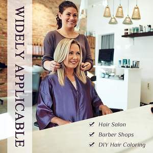 Púrpura Mancha Poliéster Peluquería Kimono Belleza Spa Vestidos Batas personalizadas para salón - Product Image 5