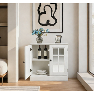 <b>Storage</b> Sideboard Cabinet With 2 Acrylic Mirrored Doors Adjustable Shelf <b>For</b> Dining Living <b>Kitchen</b> - Product Image 5