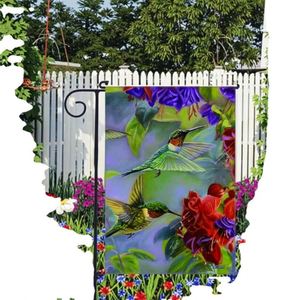 ธงสวนรูปนกแบบกำหนดเอง, ธงต้อนรับสำหรับสนามหญ้าทำจากโพลีเอสเตอร์สองชั้น - Product Image 4