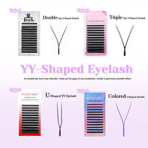MASSCAKU U forma di YY extension per ciglia C <span class=keywords><strong>D</strong></span> arricciatura lunghezza misto tessuto a mano Premium Fans Fans ciglia - Product Image 2