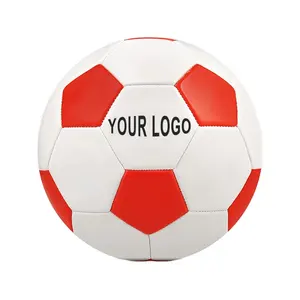 new design custom Logo Indoor outdoor Quality white red Football Ball Soccer