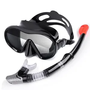 fácil de respirar máscara nadar Suppliers-Gafas de espejo completo antiniebla para miopía, lentes de buceo, natación, juego de tubos de respiración fácil, máscara de buceo