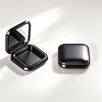 Boîte de maquillage compacte carrée en ABS/AS écologique personnalisée, miroir portable, conteneur cosmétique, blush, fond de teint, emballage