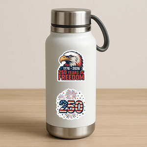 สติกเกอร์ลายรักชาติสำหรับวันประกาศอิสรภาพสหรัฐอเมริกา 4 <span class=keywords><strong>กรกฎาคม</strong></span> ฉลองครบรอบ 250 ปี 1776-2026 สำหรับติดขวดน้ำและแล็ปท็อป ขายส่ง - Product Image 3