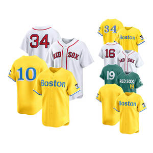 Maglie da Baseball Cucite Nuove 2026 all'Ingrosso Economiche - Maglia Personalizzata Squadra Americana Boston - Tutti i Giocatori: 2 Bregman, 11 Devers, 34 Ortiz - Product Image 4