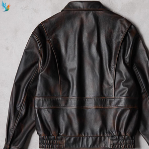 Commercio all'ingrosso invernale Bomber fabbrica all'aperto taglie forti moda stile stile maschio giacche di pelle con Zip Up per gli uomini - Product Image 4