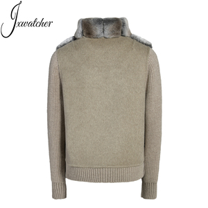 Jxwatcher abrigo de lana suave de invierno chaqueta de piel de conejo Real de manga de punto de lujo grueso cálido personalizado mujeres abrigo de piel de <span class=keywords><strong>Chinchilla</strong></span> Real - Product Image 2