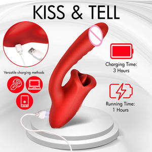 Jouet sexuel rose pour la langue, vibromasseur suceur avec 10 modes de succion et 10 modes de vibration, jouets sexuels pour adultes pour femmes et <span class=keywords><strong>couples</strong></span> - Product Image 5