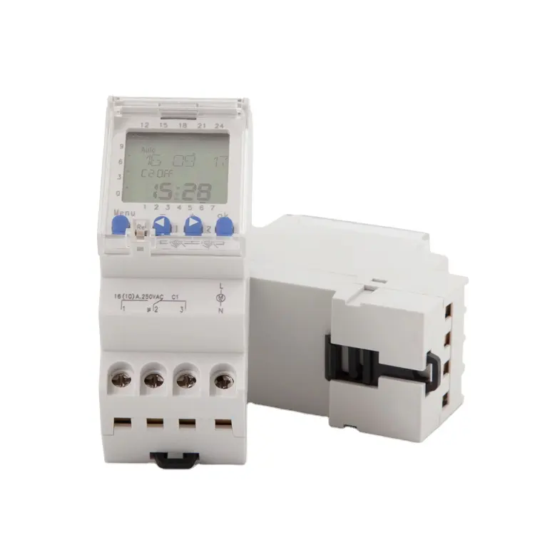 Din Rail 7วันตัวจับเวลาแบบดิจิตอล2ช่องพร้อมจอแสดงผล LCD