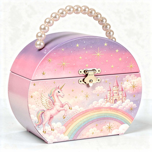Caja <span class=keywords><strong>de</strong></span> <span class=keywords><strong>Música</strong></span> <span class=keywords><strong>de</strong></span> Madera con Diseño <span class=keywords><strong>de</strong></span> Unicornio <span class=keywords><strong>de</strong></span> Dibujos Animados Ever Bright, Caja Musical <span class=keywords><strong>de</strong></span> Manivela con Bailarina Rosa, 120 Melodías, Asa <span class=keywords><strong>de</strong></span> Perlas Ecológica - Product Image 2