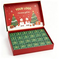 Günstiger Großhandel Luxuriöser Weihnachts-Adventskalender mit 12 oder 24 Tagen, Karton-Schubladen-Geschenkbox für Pralinen, Individuell Anpassbar