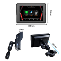 Pantalla Inalámbrica para Motocicleta F92, Impermeable IP67, Pantalla IPS HD de 5 Pulgadas, Android Auto Inalámbrico, CarPlay Portátil para Motocicleta