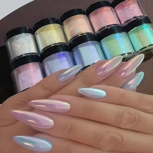 Brillo holográfico neón para uñas, polvo de pigmento efecto músculo helado, aurora, cromo fino, polvo para frotar, efecto espejo - Product Image 2