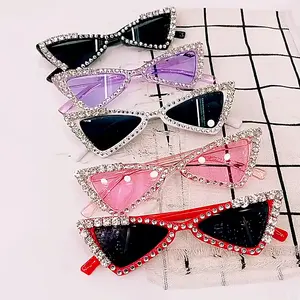 9013 <span class=keywords><strong>Lunettes</strong></span> de Soleil Œil de Chat Rose Adorables Diamants <span class=keywords><strong>2022</strong></span> <span class=keywords><strong>Tendance</strong></span> Luxe Strass Enfants pour Garçons Filles Protection UV400 - Product Image 1