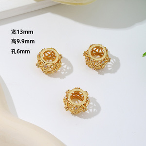 18K Gold-Plated Brass <strong>Bead</strong> Caps Zircon Through-Hole Slim-Waist Design Crystal <strong>Bracelet</strong>/Necklace DIY Jewelry Finding for Necklace - Product Image 6