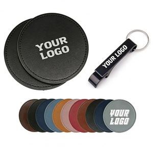 Posavasos de Cuero PU con Logotipo Personalizado para Café, Recuerdo, Restaurante, Hotel, Regalo Promocional, Venta al Por Mayor - Product Image 1