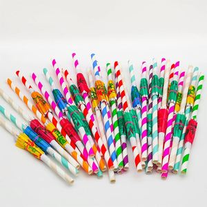 Pailles en papier colorées écologiques sans BPA, personnalisables en gros, avec parapluie pour cocktails et décoration de fruits - Product Image 4