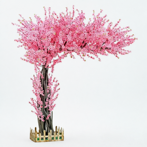 Árvore <span class=keywords><strong>Artificial</strong></span> Realista de Flor de Cerejeira Grande em Seda Falsa Rosa e Branca para Decoração de Casamento, Arranjo Personalizado de Centro de Mesa - Product Image 1