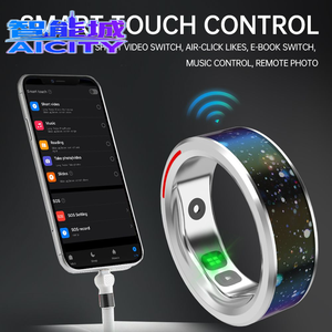 Black <b>Silver</b> Smart Health Ring Sleep Monitor Blood Oxygen Heart Rate Calorie Temperature Fitness Tracker Alarm <b>Clock</b> Lighting Sm - Product Image 6