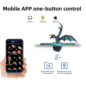 Holographic hiển thị máy chiếu độ phân giải cao Máy tính để bàn 14cm 3D ba chiều thiết bị quạt cửa hàng quảng cáo mở LED fan trong nhà - Product Image 3