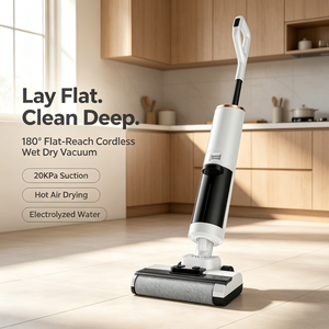 Minfu 20KPA Nettoyeur de sols sans fil, aspirateur eau et poussière autonettoyant avec séchage à air chaud pour sols durs, stock Chine - Product Image 1