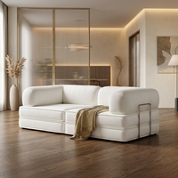 Ensemble de canapé-lit minimaliste carré en mousse compressée, pliable, double usage, pour petits espaces, avec dossier amovible et lavable, idéal pour hôtels et villas