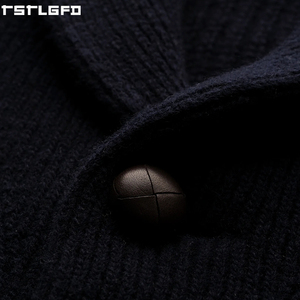 Cardigan en tricot bouclé personnalisé pour homme, gris, coupe classique, boutonné, texturé, streetwear, fabricants de pulls pour homme, vente en gros - Product Image 4