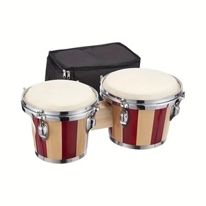 Ensemble de Bongos en Bois et Peau de Mouton 7+8 Pouces, Instrument de Percussion à Main pour Spectacles, Activités Extérieures et Fêtes - Vente en Gros - Product Image 2