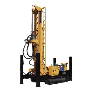 Small 100M 200M 300M Hydraulic Crawler Type Water Well Drilling Rig For Hard Rock Drilling Rig