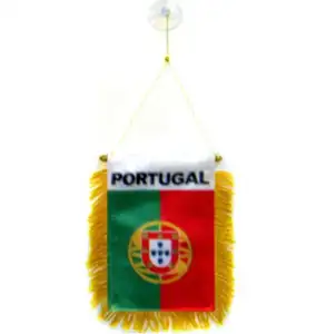 Mini bannière portugaise personnalisée de haute qualité 6 ''x 4'' fanion 15x10 cm Mini bannières 4x6 pouces cintre à ventouse