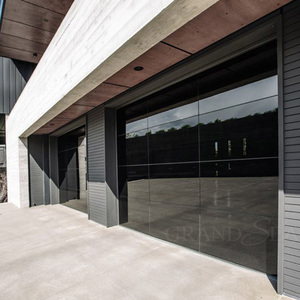 Fabricant de <span class=keywords><strong>Garage</strong></span> 16x7 12x7 8x7 étanche transparent sans cadre en alliage d'aluminium sectionnel moderne porte de <span class=keywords><strong>Garage</strong></span> en verre - Product Image 3