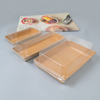 Boîte à sushi en papier kraft écologique et biodégradable, conteneur à salade jetable, imperméable, avec pelliculage mat