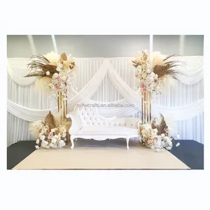 Wedding Backdrop White Plated Fabric Curtains for Church Wedding Decoration