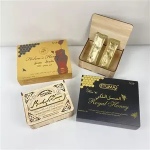 남성 레드 불 가방 및 판지 포장을위한 디스플레이 상자 꿀 꿀벌 에너지 꿀 향 주머니 세트 상자에 대한 사용자 정의 로고