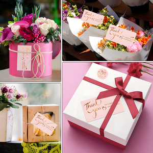 Etiquetas Autoadhesivas de Papel Kraft Impermeable, Perladas, con Alta Resistencia a la Tensión, de Color Rosa, para Regalos, del Fabricante - Product Image 4