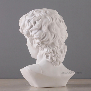 Statue de buste de <span class=keywords><strong>David</strong></span> de la mythologie grecque, mini sculpture d'art en résine de Michel-Ange, décoration d'intérieur, cadeau pour la pratique du dessin - Product Image 5
