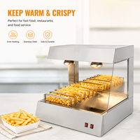 Chauffe-frites professionnel en acier inoxydable pour comptoir, machine de présentation et de chauffage des aliments pour restaurants et fast-foods