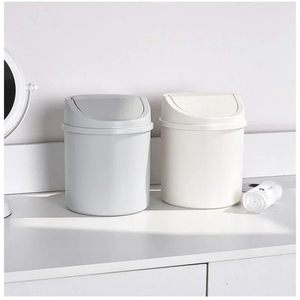 Mini Cestino da Scrivania, Piccolo Contenitore per Rifiuti <span class=keywords><strong>con</strong></span> Coperchio, Bidone per Camera da Letto, Scatola Portaoggetti per Scrivania - Product Image 6
