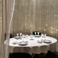 Rideau de rideaux métalliques brillants Muwei pour la décoration de fond de scène de mariage, de fête ou d'événement